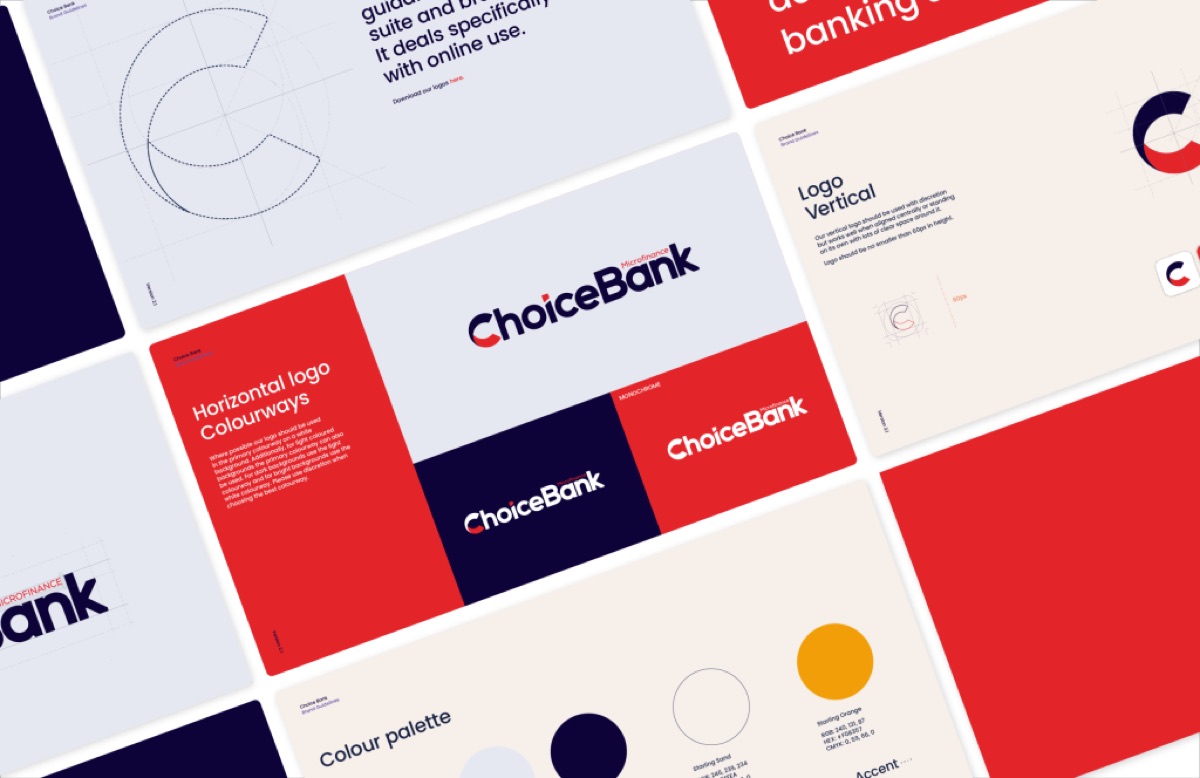 ChoiceBank brand guideline spreads