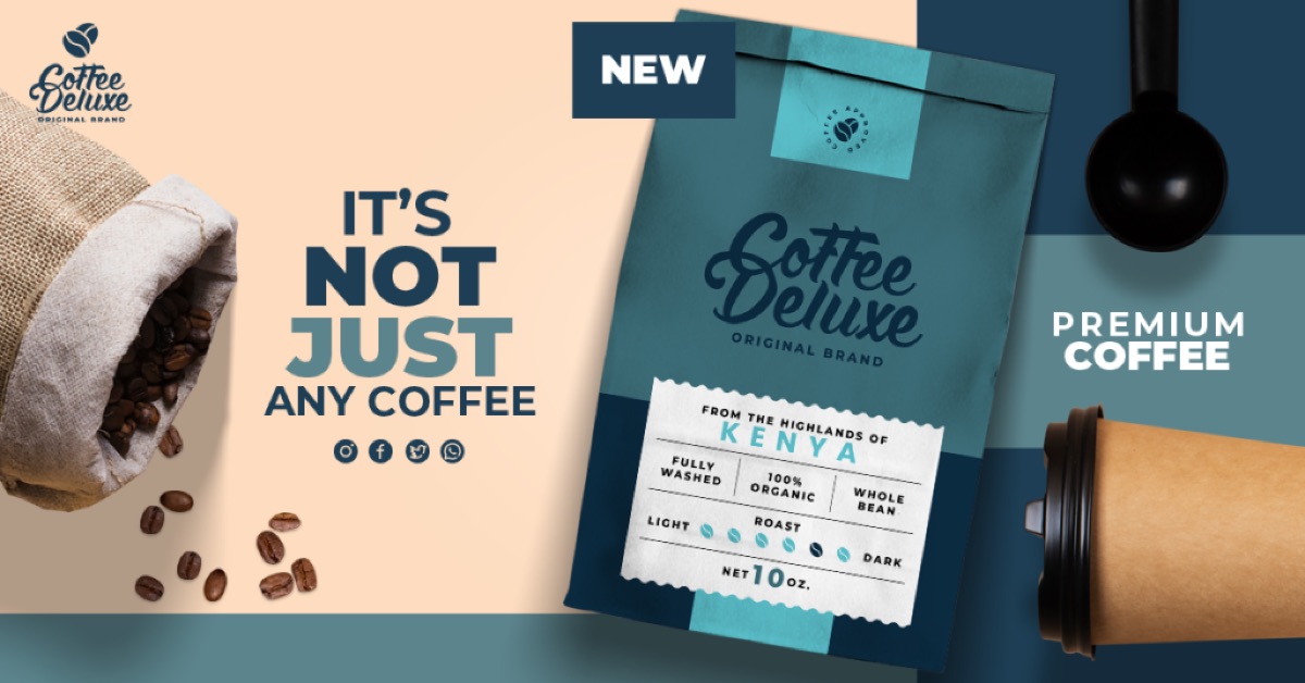 Coffee Deluxe packaging and campaign artwork